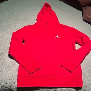 Jordan Men's Bright Red Hoodie size M  10-12 yers
